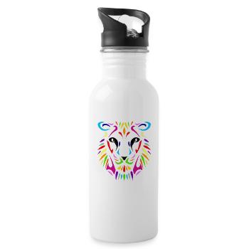 lioness design color 504 o - Water bottle with straw - white - Right