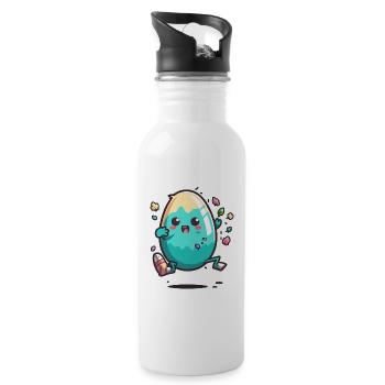 Abenteuer Ostern - Trinkflasche mit integriertem Trinkhalm - Weiß - Rechts