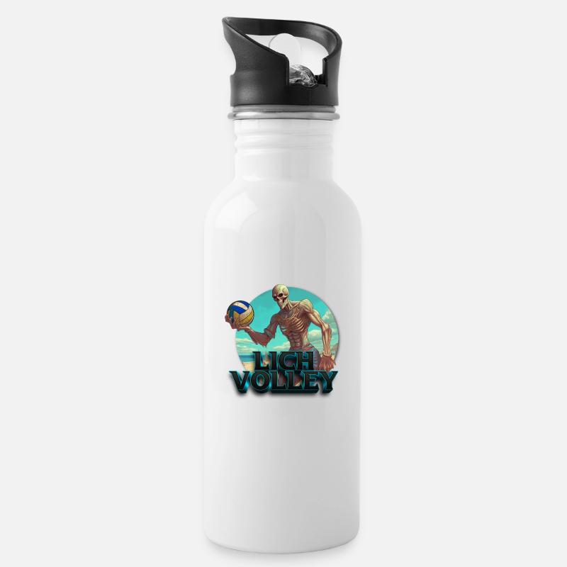 Lich-Salve V.1 - Trinkflasche mit integriertem Trinkhalm - Weiß