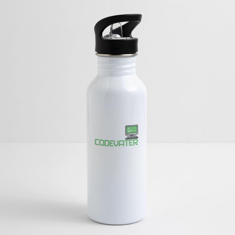 Entwickler Coder Programmierer Computer Trinkflasche mit integriertem Trinkhalm