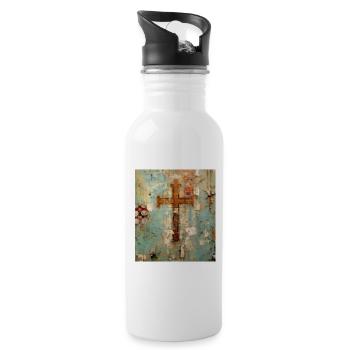 SPIRIT OF WALL STREET ART - Water bottle with straw - white - Right