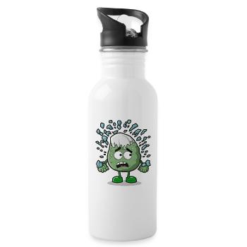 Steves Versteck - Trinkflasche mit integriertem Trinkhalm - Weiß - Rechts