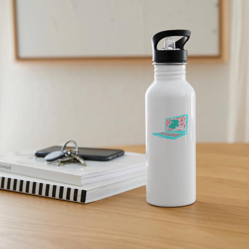 Entwickler Coder Programmierer Trinkflasche mit integriertem Trinkhalm