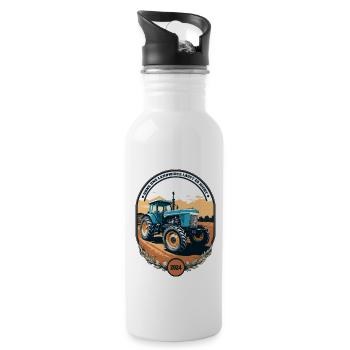 Landwirte 2024 - Trinkflasche mit integriertem Trinkhalm - Weiß - Rechts