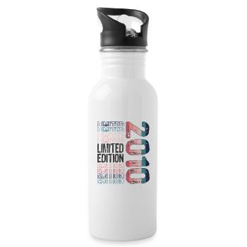 Limited Edition Since 2010 Birthday Vintage 2010 - Water bottle with straw - white - Right