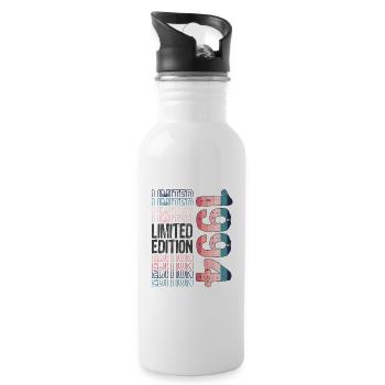 Limited Edition seit 1994 Geburtstag Vintage 1994 - Trinkflasche mit integriertem Trinkhalm - Weiß - Rechts