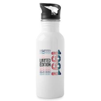 Limited Edition Since 1991 Birthday Vintage 1991 - Water bottle with straw - white - Right