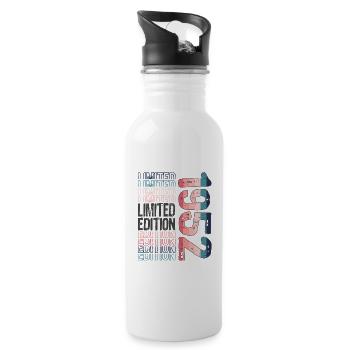 Limited Edition seit 1952 Geburtstag Vintage 1952 - Trinkflasche mit integriertem Trinkhalm - Weiß - Rechts