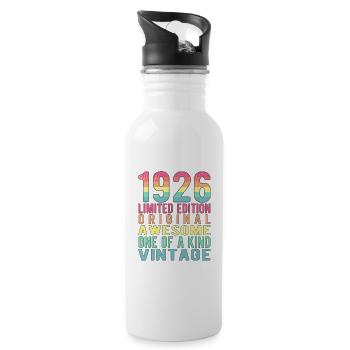 Limited Edition Since 1926 Birthday Vintage 1926 - Water bottle with straw - white - Right