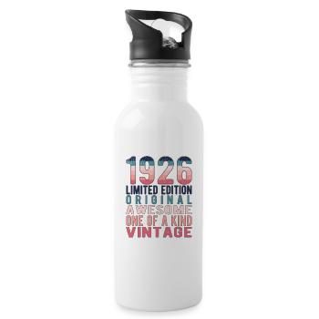 Limited Edition Since 1926 Birthday Vintage 1926 - Water bottle with straw - white - Right