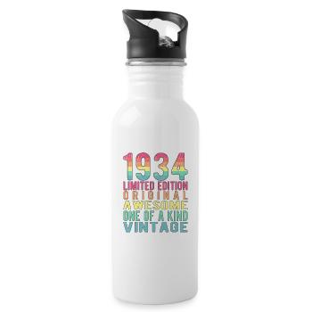 Edition Limitée Depuis 1934 Anniversaire Millésime 1934 - Gourde avec paille intégrée - blanc - Droite