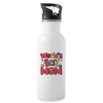 Best Mom Forever - Cadeau de fête des mères - Gourde avec paille intégrée - blanc - Droite