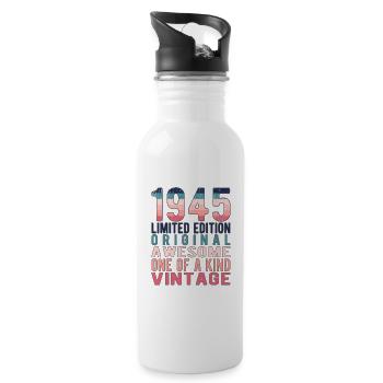 Limited Edition Since 1945 Birthday Vintage 1945 - Water bottle with straw - white - Right