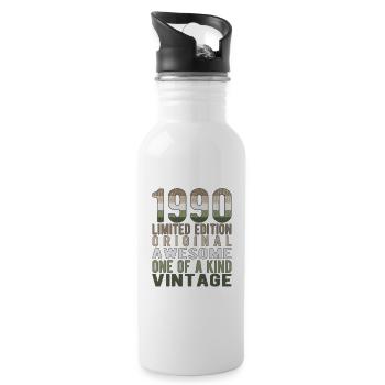 Edition limitée depuis 1990 Anniversaire Millésime 1990 - Gourde avec paille intégrée - blanc - Droite