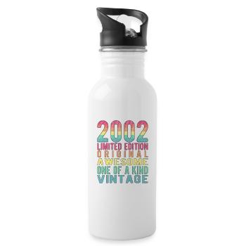 Limited Edition Since 2002 Birthday Vintage 2002 - Water bottle with straw - white - Right