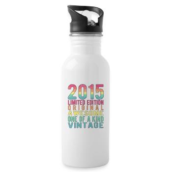 Edition limitée depuis 2015 Anniversaire Millésime 2015 - Gourde avec paille intégrée - blanc - Droite