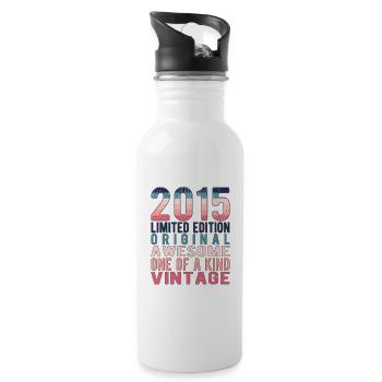 Edition limitée depuis 2015 Anniversaire Millésime 2015 - Gourde avec paille intégrée - blanc - Droite
