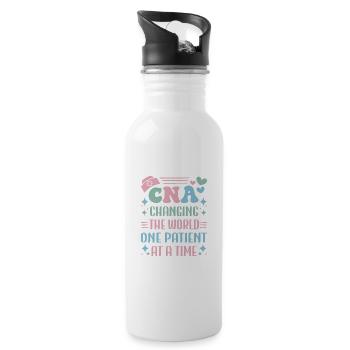 CNA Nursing Quotes Funny Nurse Lovers Cute CNA - Water bottle with straw - white - Right