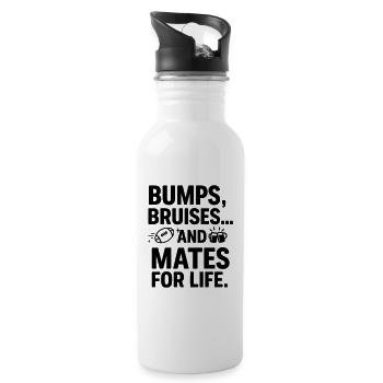 Rugby Rugby Player Rugbyman, Sports - Water bottle with straw - white - Right