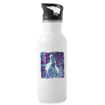 kranich e 74 - Trinkflasche mit integriertem Trinkhalm - Weiß - Rechts