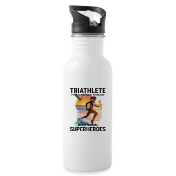 Swim Bike Run Triathlon Triathlete Athletics - Water bottle with straw - white - Right