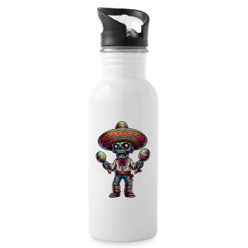 Cinco de Mayo Horreur zombie au Mexique - Gourde avec paille intégrée - blanc - Droite