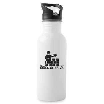 Brick by Brick - Meme Saying - Water bottle with straw - white - Right