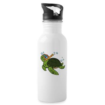 turtle - Water bottle with straw - white - Right