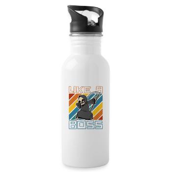 Like a Boss - Drôle de Dabbing Grim Reaper Saying - Gourde avec paille intégrée - blanc - Droite