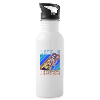 Like a Boss - Licorne Destructeur de Mondes Disant - Gourde avec paille intégrée - blanc - Droite