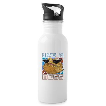 Like a Boss - Drôle d’iguane avec des lunettes de soleil - Gourde avec paille intégrée - blanc - Droite