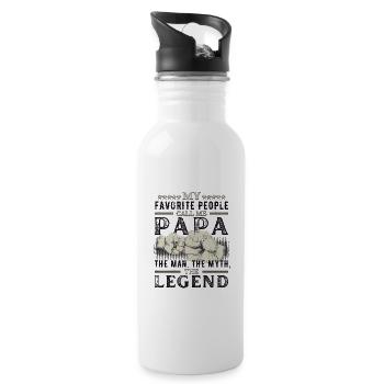 Papa - The Man The Myth The Legend - Fist Bump - Water bottle with straw - white - Right