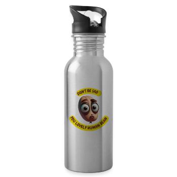 Du lieblicher Human Bean Art Print - Trinkflasche mit integriertem Trinkhalm - Lightsilver - Rechts
