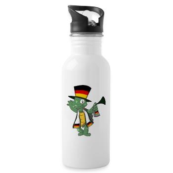 German Fan Turtle - Water bottle with straw - white - Right