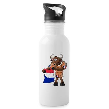 France Fan Taureau - Gourde avec paille intégrée - blanc - Droite