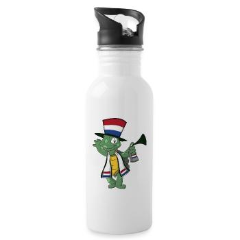 Dutch Fan Turtle - Water bottle with straw - white - Right