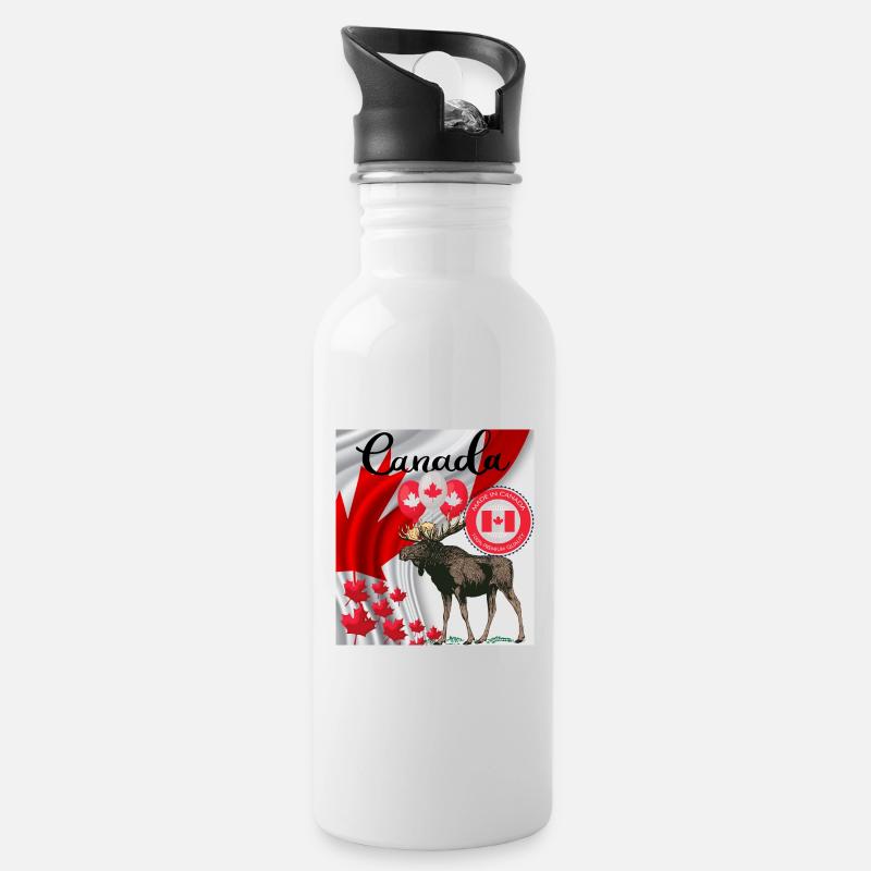 Canada, maple leaf. - Water bottle with straw - white