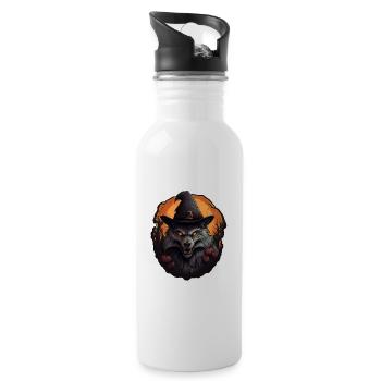 Halloween Wolf 2 - Trinkflasche mit integriertem Trinkhalm - Weiß - Rechts