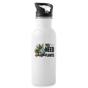 Yes i really do need all these plants - Trinkflasche mit integriertem Trinkhalm - Weiß - Rechts