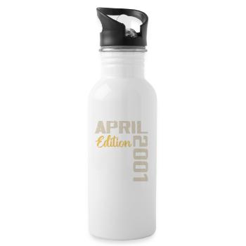 Birthday 23 Years April 2001 Birthday Gift - Water bottle with straw - white - Right