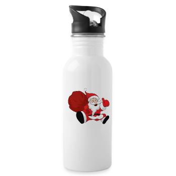 Santa Claus - Water bottle with straw - white - Right