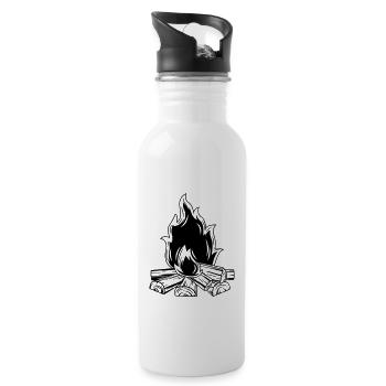 campfire flame icon - Water bottle with straw - white - Right