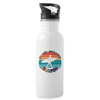 Ich wär jetzt lieber surfen Wasser Strand Urlaub - Trinkflasche mit integriertem Trinkhalm - Weiß - Rechts