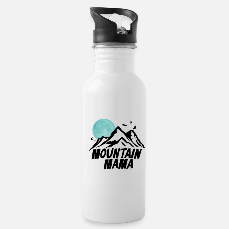 Maman de la montagne - Gourde avec paille intégrée - blanc