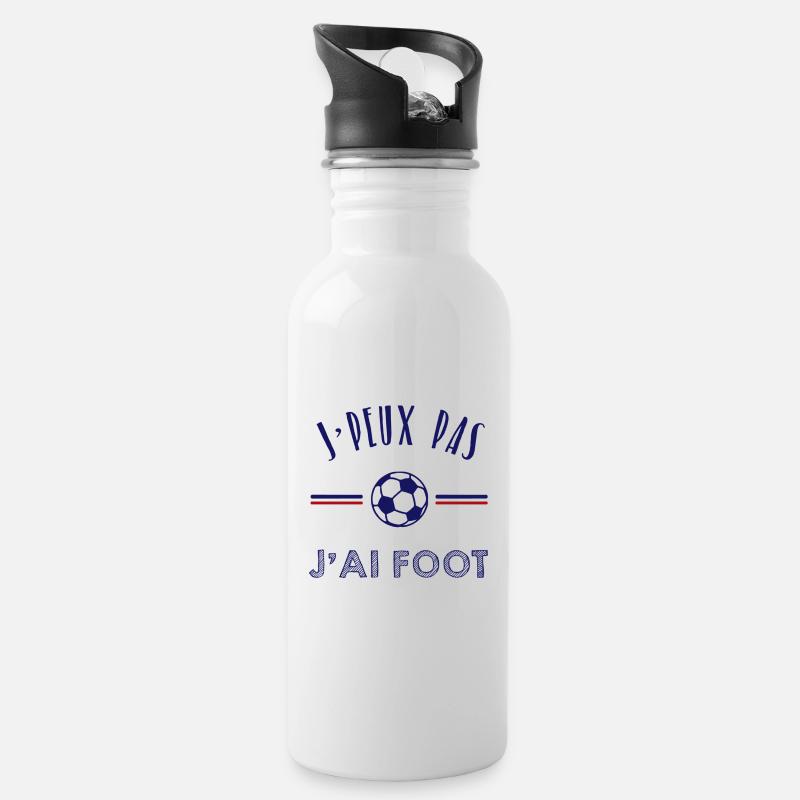 J'peux pas, j'ai foot - Gourde avec paille intégrée - blanc