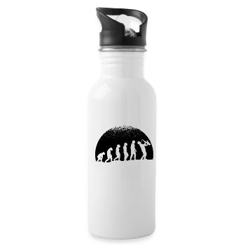 Saxophonist Evolution Saxophone Jazz Music Gift - Water bottle with straw - white - Right