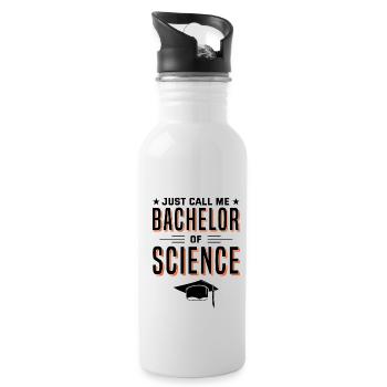 Abschluss Just Call Me Bachelor Of Science Univers - Trinkflasche mit integriertem Trinkhalm - Weiß - Rechts
