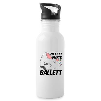 Zu Fett Für Ballett Tänzer Ballerina Tanzen Tanzku - Trinkflasche mit integriertem Trinkhalm - Weiß - Rechts