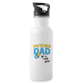 Future Dad Father's Day Dad To Be Daddy Family Chi - Trinkflasche mit integriertem Trinkhalm - Weiß - Rechts