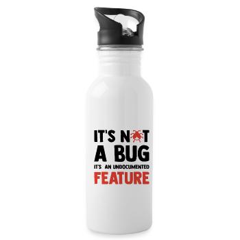 It's Not A Bug It's An Undocumented Feature Softwa - Trinkflasche mit integriertem Trinkhalm - Weiß - Rechts